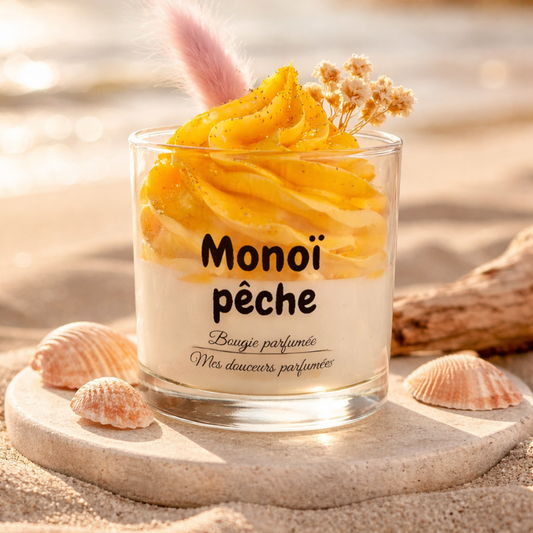 Bougie gourmande Monoï pêche
