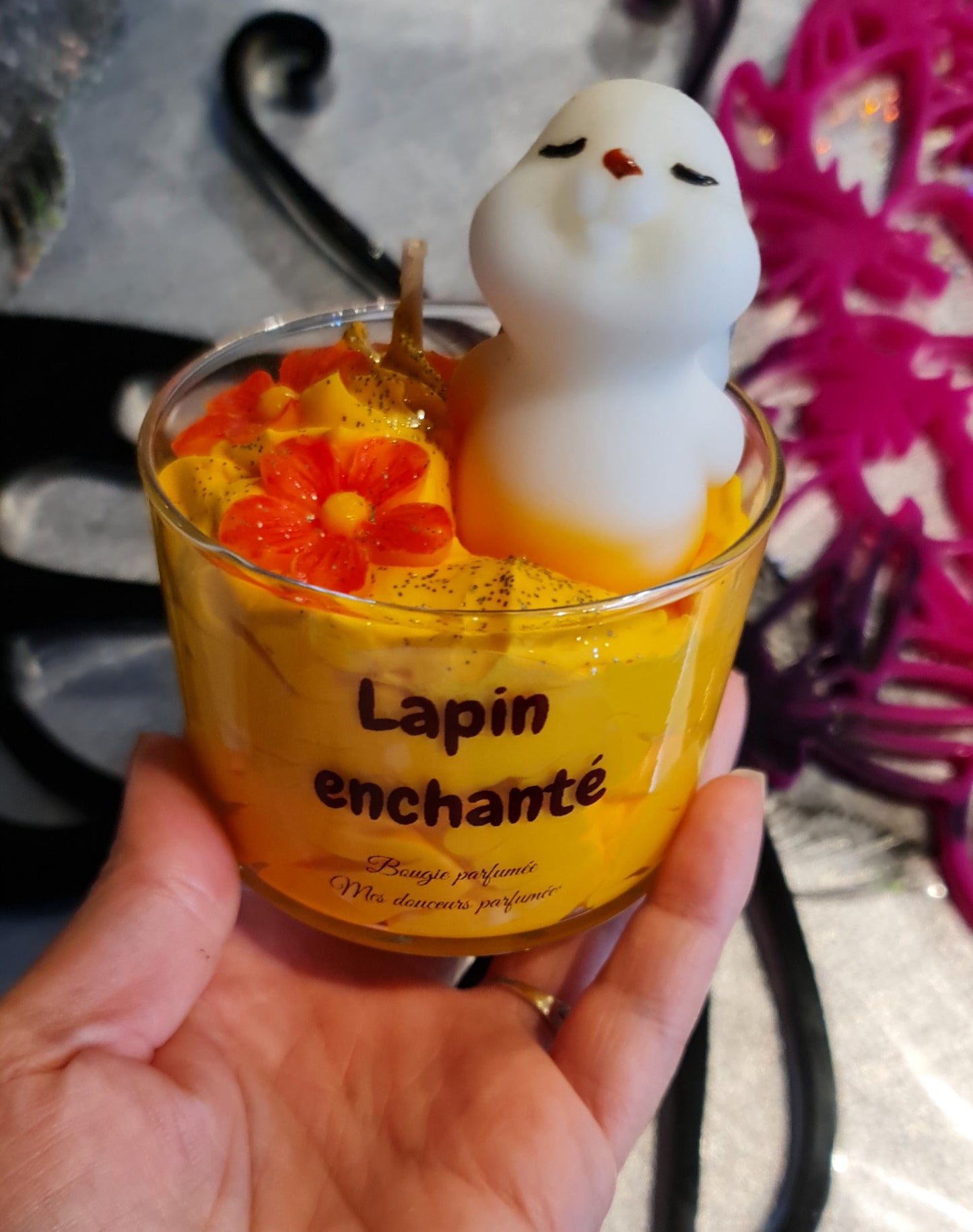 Bougie gourmande Lapin Fleur de cerisier