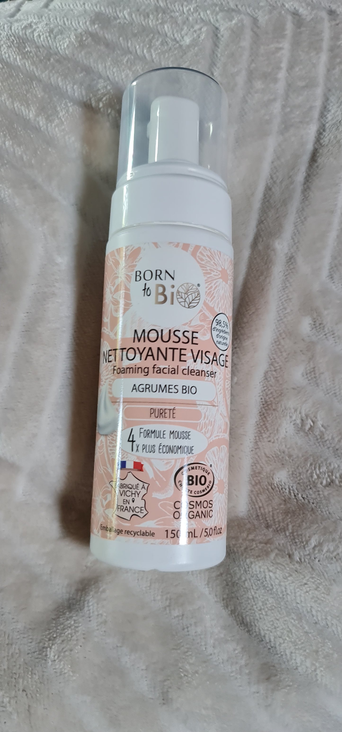 Mousse Nettoyante Visage Bio – Agrumes Bio – 150 ml